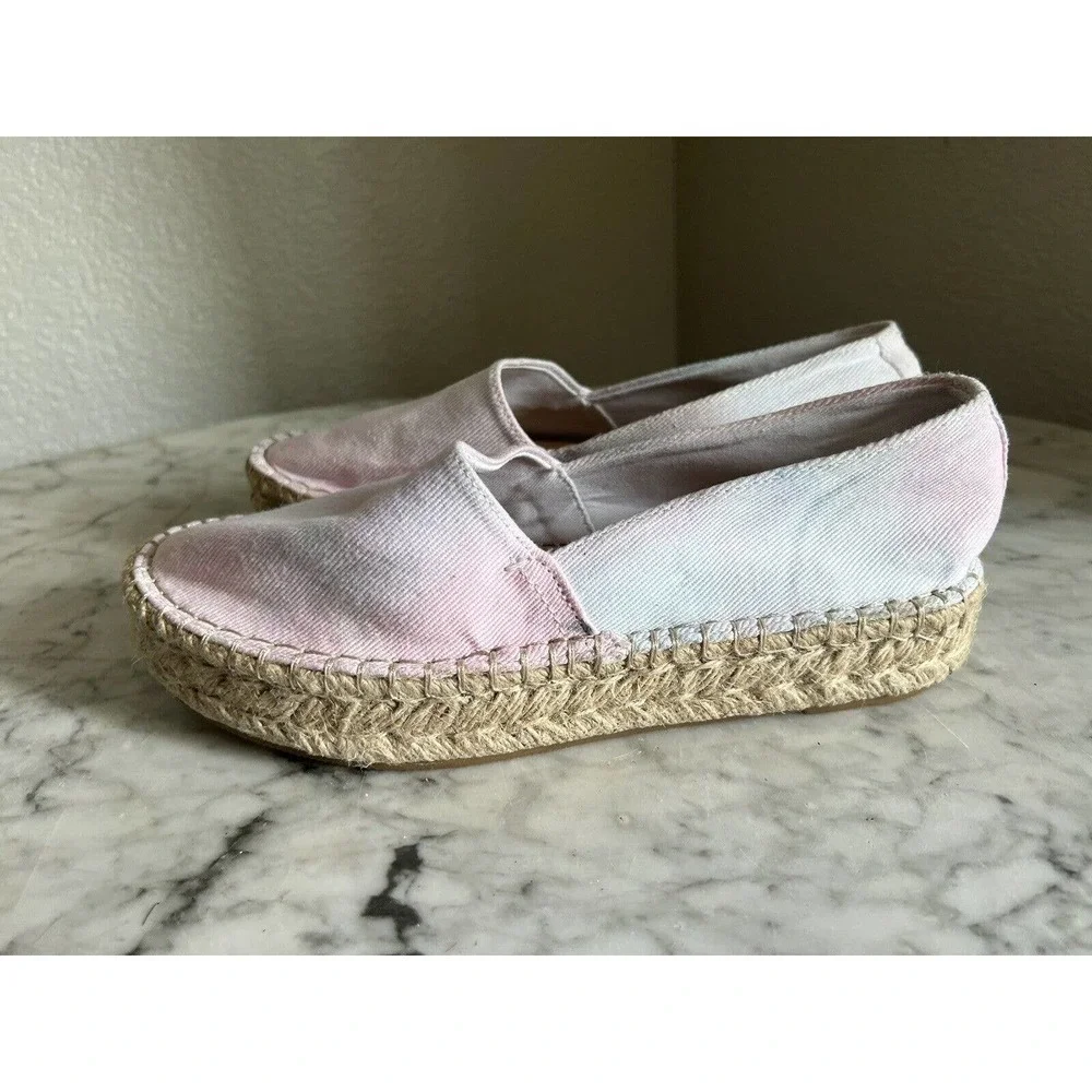 Splendid Womens Laney Espadrille Slip On Shoe Size 8.5 Pastel Tie Dye